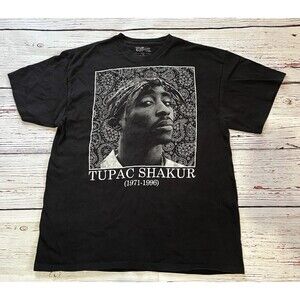Tupac Shakur RIP Memorial T Shirt 1971-1996 Rap Hip Hop Legend 2012 Black XL